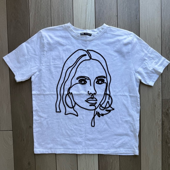 Zara White T-Shirt - Picture 2 of 5
